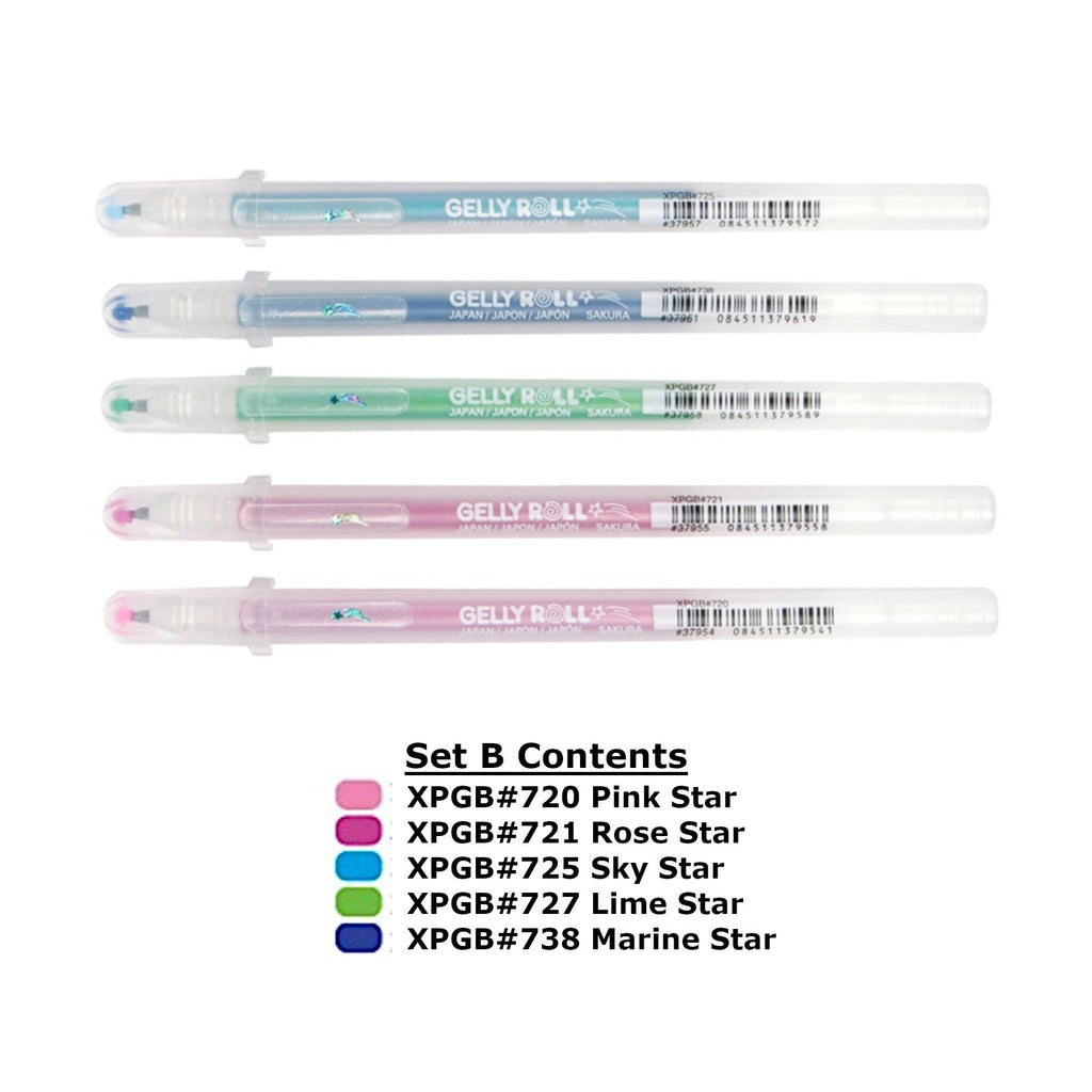 Sakura Gelly Roll | Stardust Colour Set | Pack of 5 Pens - Set B
