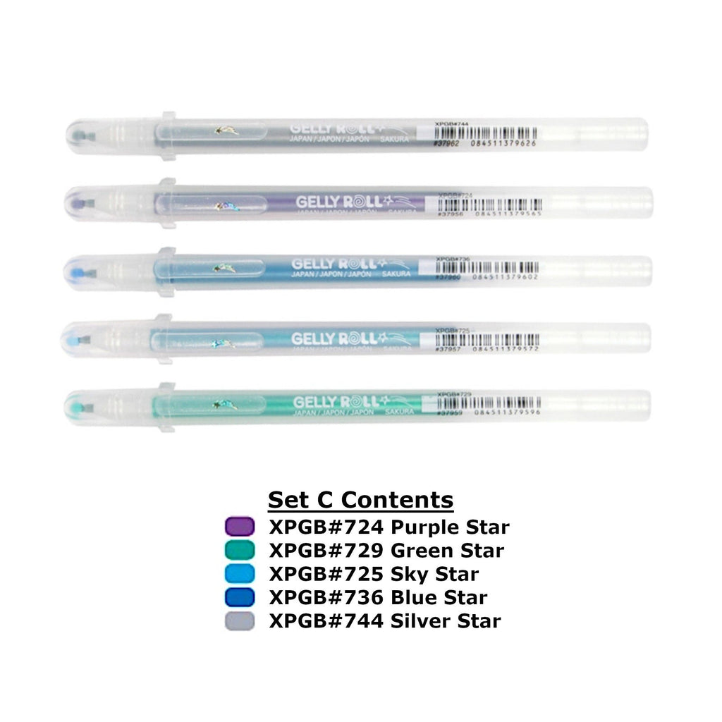 Sakura Gelly Roll | Stardust Colour Set | Pack of 5 Pens - Set C