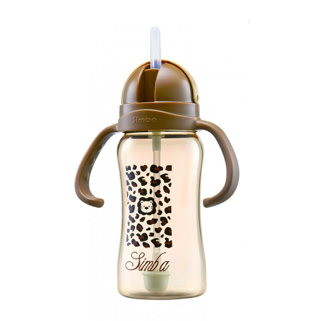 Simba PPSU Training Cup Straw Bottle | Brown Leopard