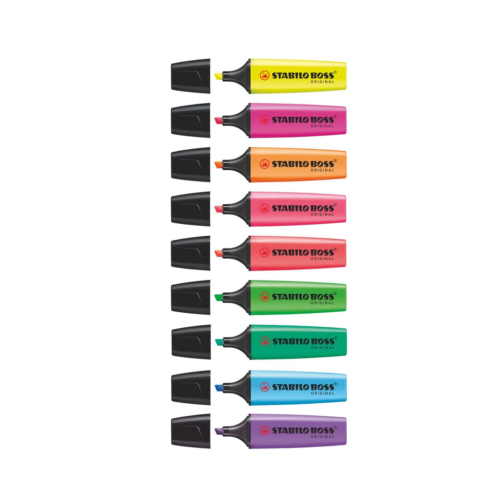 Stabilo Boss Original Fluorescent Colour Highlighter | 9 Pens