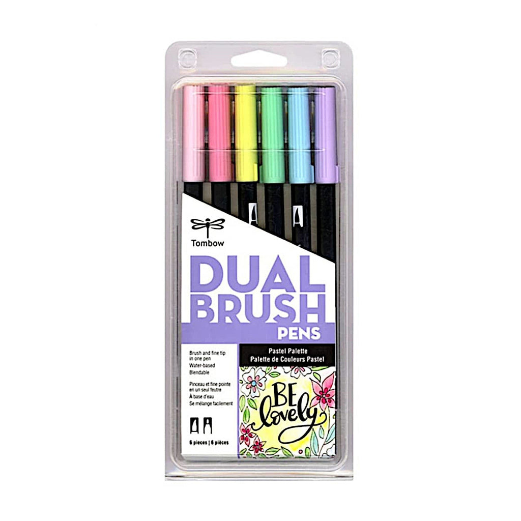 Tombow ABT Dual Brush Pen | Pack of 6 Pens - Pastel Palette
