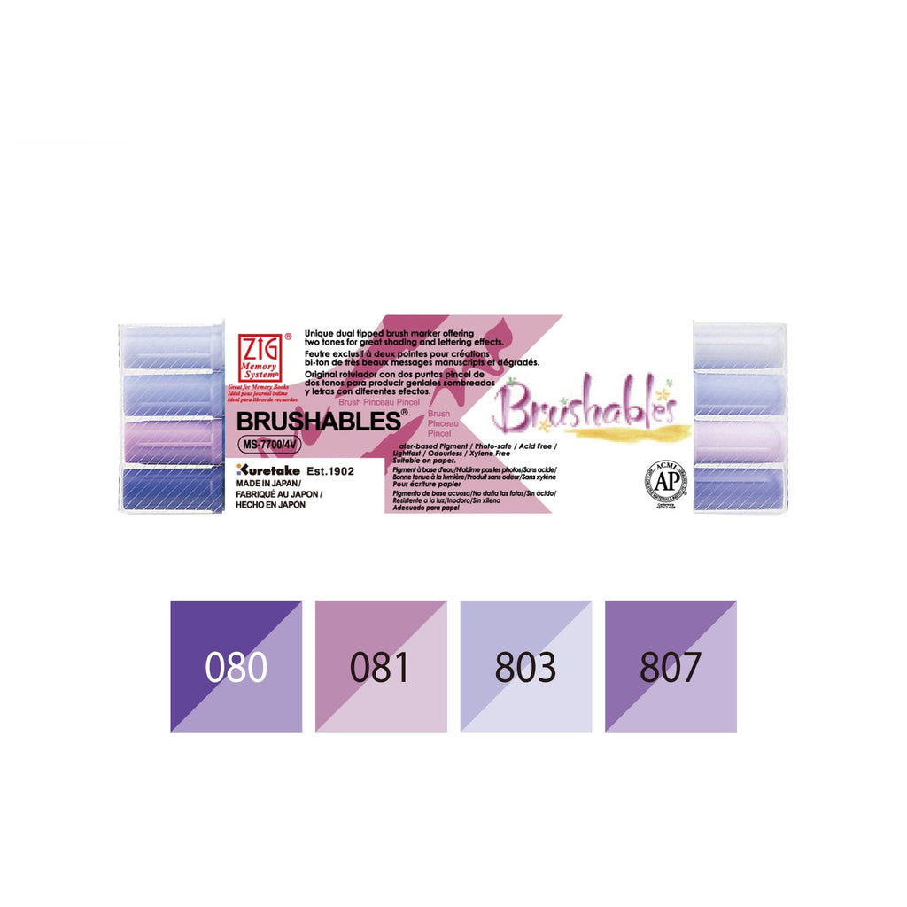 Kuretake Memory System Brushable Pen | Purple Set