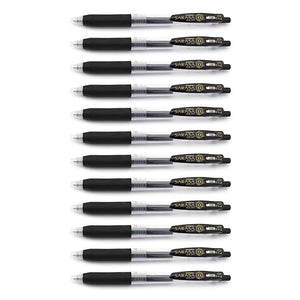 Zebra Sarasa Push Clip Retractable Gel Ink Pen 0.7mm - 12pens - Black