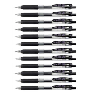 Zebra Sarasa Push Clip Retractable Gel Ink Pen 1.0mm - 12pens - Black