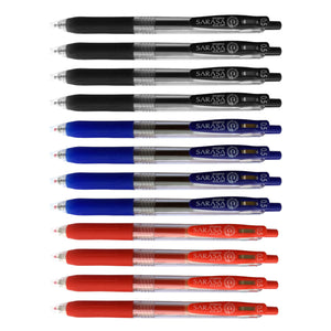 Zebra Sarasa Push Clip Retractable Gel Ink Pen 0.5mm - 12pens