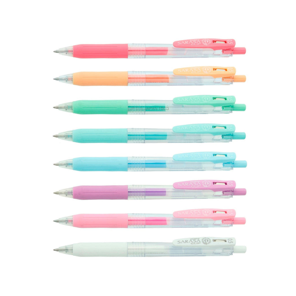 Zebra Sarasa Retractable Gel Ink 0.5mm | Milk colour - 8 Pens